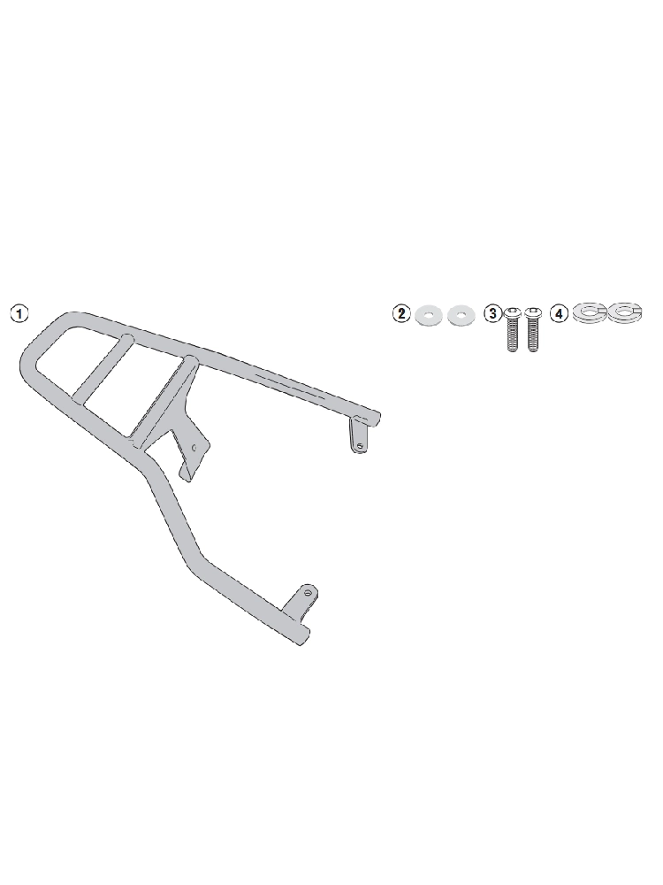Stelaż pod kufer centralny Monolock Kappa Vespa Primavera 50-125-150 (14-)/ Sprint 50-125-150 (14-21) czarny