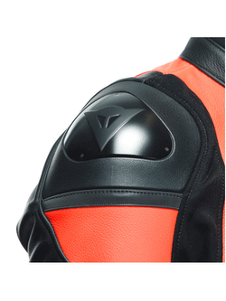 Kurtka motocyklowa skórzana Dainese Racing 4 perforowana czarno-czerwona