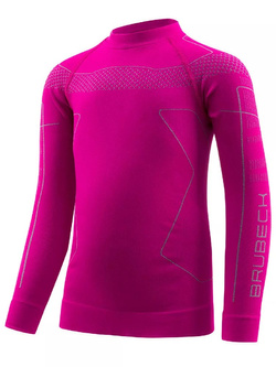 Bluza termoaktywna dziecięca Brubeck Thermo Kids różowo-szara