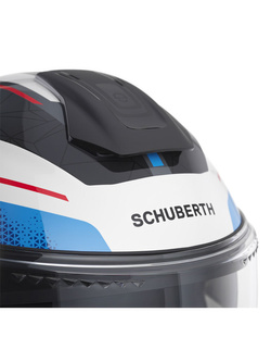 Zestaw: Kask otwarty Schuberth J2 Sigma czarno-biało-niebieski + dedykowany interkom motocyklowy