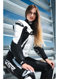 Kombinezon motocyklowy damski dwuczęściowy 4SR RR Power AR czarno-biały
