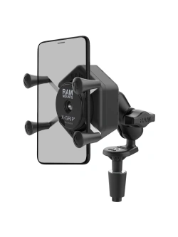 Uchwyt na telefon RAM X-Grip z adapterem tłumiącym wibracje i podstawą mostka widelca – krótki