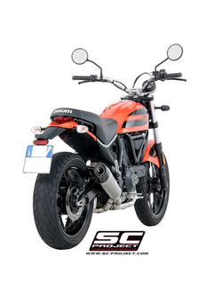 Pełny układ wydechowy SC-Project 2-1, Conic Titanium + Carbon (Slip-on) - Ducati Scrambler 400 [16-19]