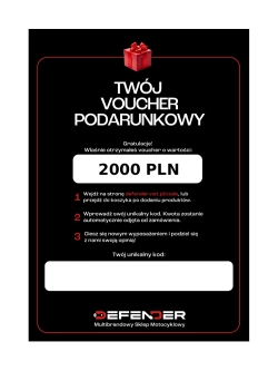 Voucher podarunkowy Defender o wartości 2000,- PLN [wersja elektroniczna]