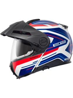 Kask szczękowy Schuberth E2 Expedition biało-niebiesko-czerwony