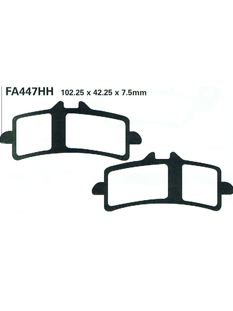 Klocki hamulcowe EBC EPFA447HH 102.25 x 42.25 x 7.5mm NA PRZÓD