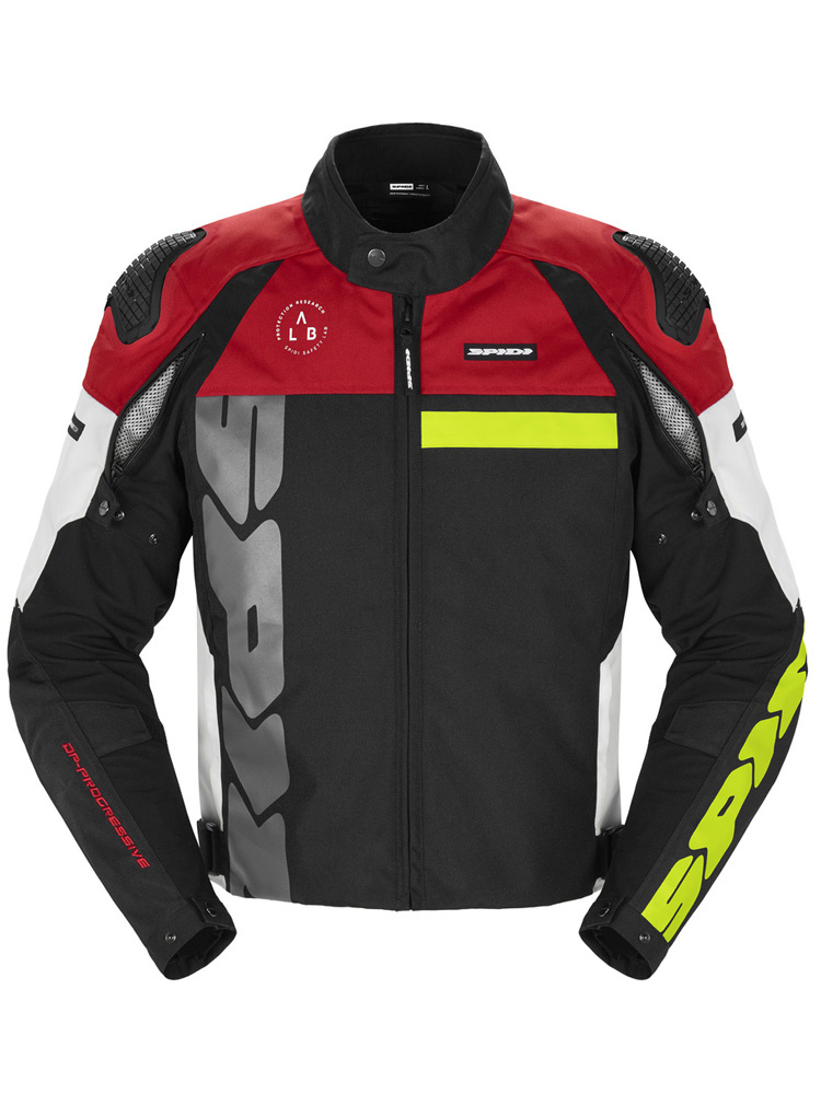Kurtka motocyklowa tekstylna Spidi Progressive Tex czarno-biało-czerwona