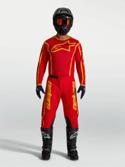 Spodnie cross Alpinestars MX Fluid Apex V2 czerwono-złote
