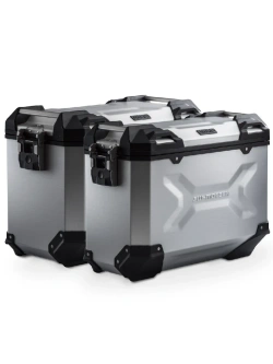 Zestaw: kufry boczne + stelaże Pro TRAX ADV SW-Motech CF Moto 800 MT-X (24-)/ 1000 MT-X (25-) srebrne [poj.: 45 + 37l]