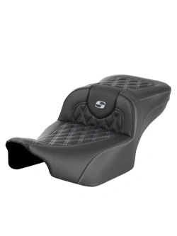 Kanapa motocyklowa dla kierowcy i pasażera Saddlemen Roadsofa LS Extended Reach Harley Davidson Road Glide/ Street Glide (wybrane modele) (23-) czarno-srebrna