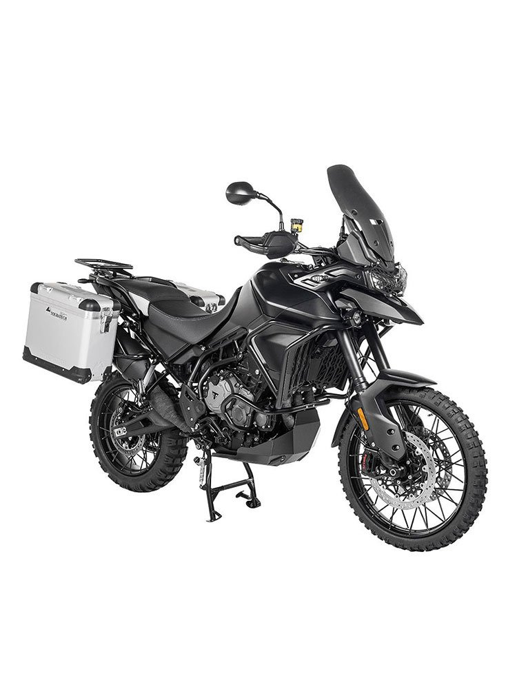 Zestaw: kufry boczne z anodowanego aluminium "And-S" Zega Pro + stelaże czarne Touratech Triumph Tiger 900 Rally / Pro / GT / GT Pro (20-) (31+38L)