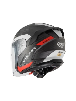 Kask otwarty Premier JT5 Carbon MA 2 BM czarno-biało-czerwony