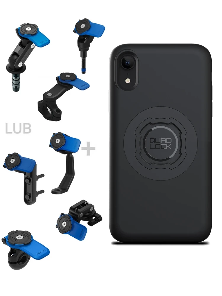 Zestaw na motocykl: etui na telefon iPhone XR + mocowanie Quad Lock