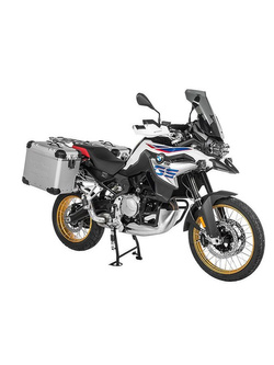 Zestaw: kufry boczne z anodowanego aluminium srebrne Zega Evo X + stelaże srebne Touratech BMW F850GS/ Adventure/ F750GS/ F900GS Adventure/ F800GS (24-) (2 x 45L)