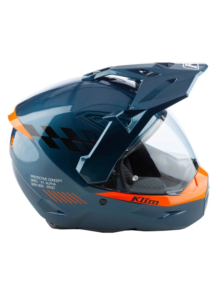 Kask adventure Klim X1 Alpha niebiesko-pomarańczowy