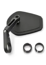 Lusterko motocyklowe krótkie Daytona D-Mirror-15 Flat do montażu na końcu manetki czarne [adapter]