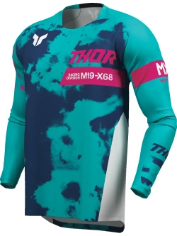 Bluza enduro dziecięca Thor Launchmode Bleach biało-zielona