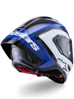 Kask integralny Alpinestars Supertech R10 Arius biało-czarno-niebieski, połysk