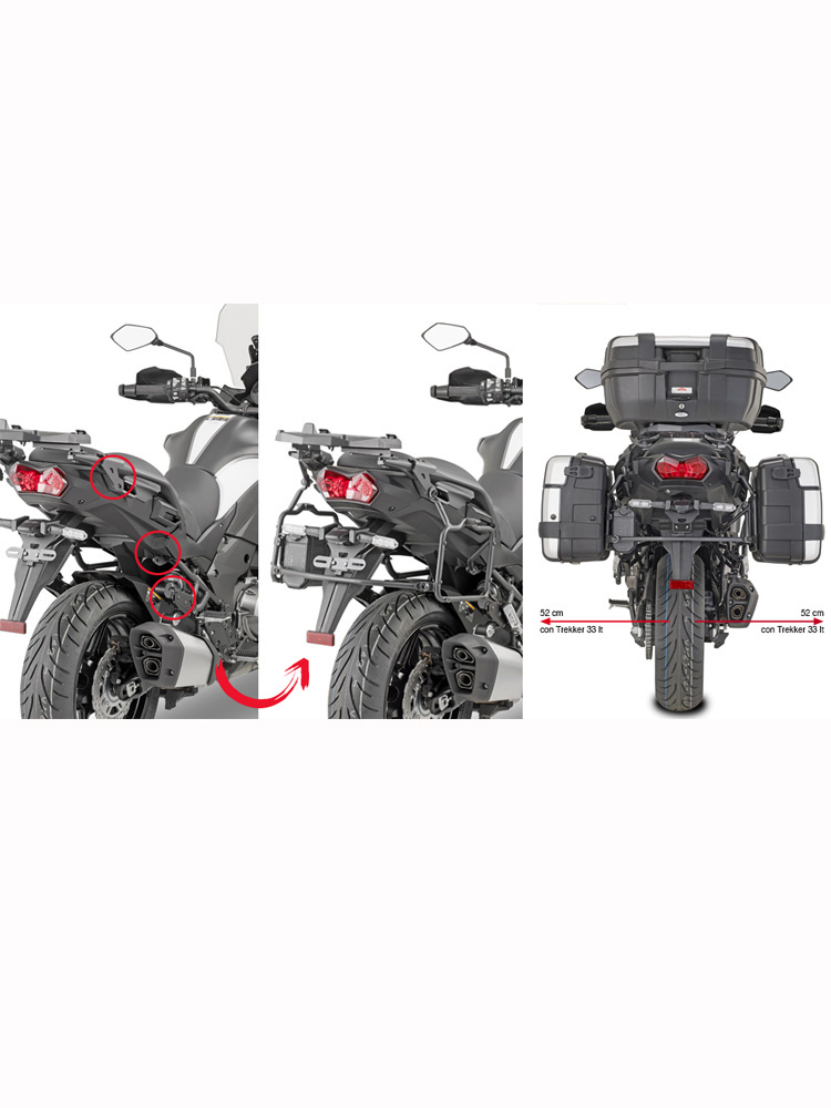 Stelaż kufrów bocznych Monokey GIVI Kawaskai Versys 1000/ SE (19-24)/ 1100 (25-)
