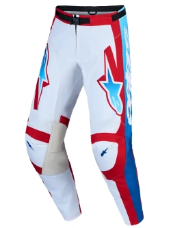 Spodnie cross Alpinestars MX Racer Hunt biało-czerwono-niebieskie