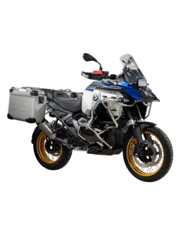 Zestaw: kufry boczne z anodowanego aluminium srebrne "And-S" Zega Evo + stelaże srebrne Touratech BMW R 1300 GS Adventure (24-) [38+38l]
