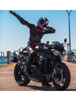 Kurtka motocyklowa damska Rebelhorn Rebel czarno-różowa