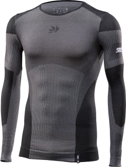 Koszulka termoaktywna z długim rękawem SIXS Breezy Touch V2 czarno-szara unisex