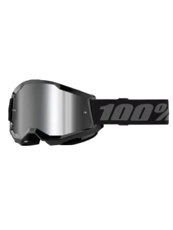 Gogle motocyklowe 100% Strata 2 Stone z szybką lustrzaną niebieskie