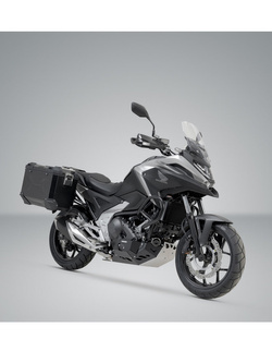 Zestaw: kufry boczne TRAX ADV + stelaże PRO SW-MOTECH 45/45L do motocykla Honda NC750XA/ X (20-) [pojemność 2 x 45 L] czarne