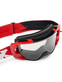 Gogle motocyklowe Fox Vue Core z przezroczystą szybką, czarno-czerwone