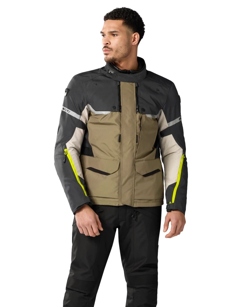 Kurtka motocyklowa tekstylna REV’IT! Outback 4 H2O zielono-szara