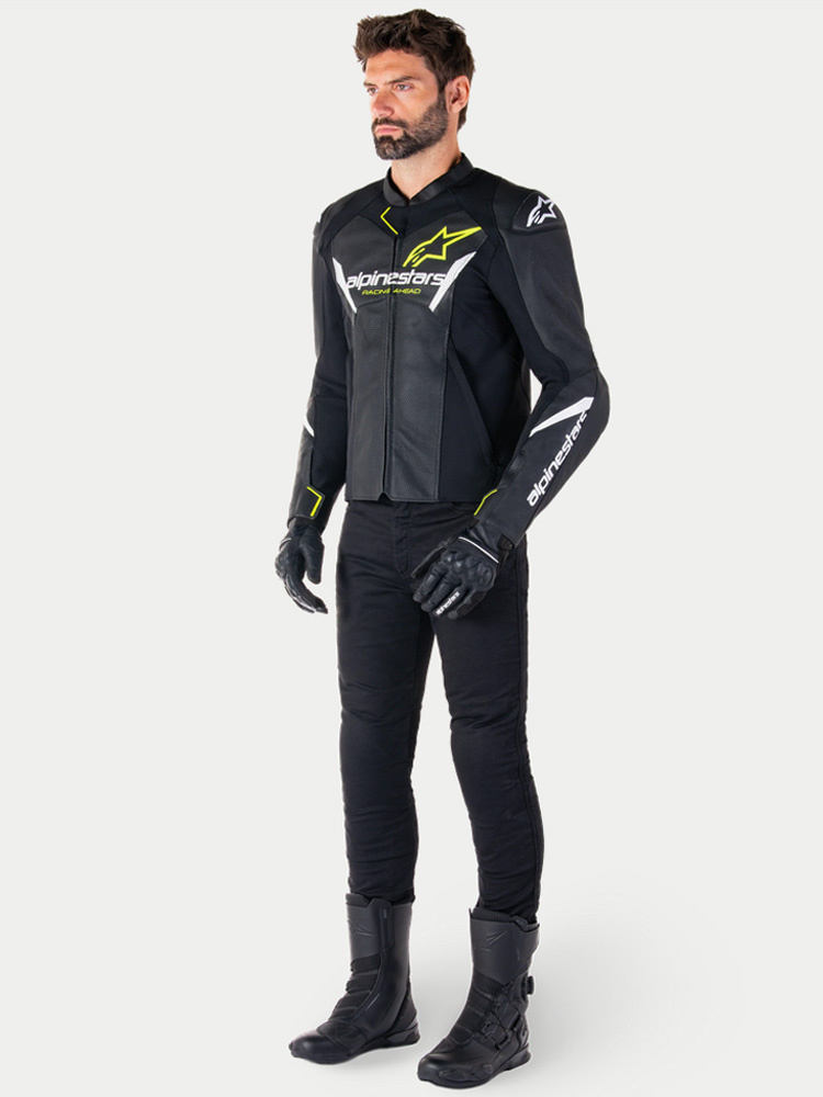 Kurtka motocyklowa skórzana Alpinestars Faster V3 Airflow czarna