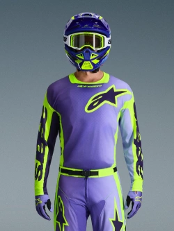 Bluza cross Alpinestars MX Racer Portl fioletowa-fluo
