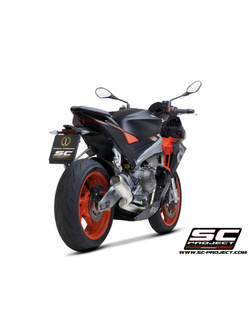 Pełny układ wydechowy SC-Project z tłumikiem motocyklowym CR-T Aprilia Tuono 660 (21-) tytan
