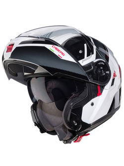 Kask szczękowy Caberg Levo X Manta matowy biało-czarno-czerwony