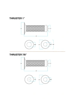Manetki motocyklowe Biltwell Thruster TPV do kierownic o średnicy 25.4 [mm] szare
