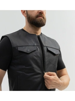 Kamizelka motocyklowa skórzana Broger Blade czarna