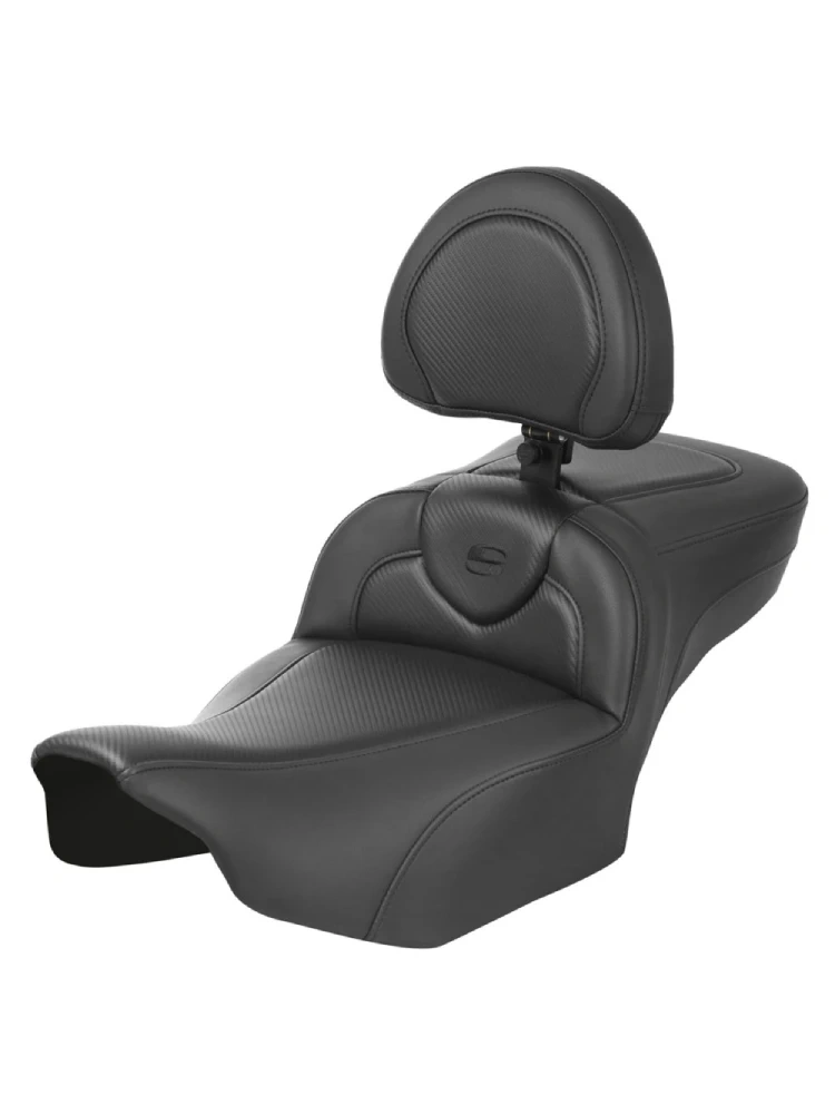 Kanapa motocyklowa dla kierowcy i pasażera z oparciem Saddlemen Roadsofa CF Extended Reach Harley Davidson Road Glide/ Street Glide (wybrane modele) (23-) czarna