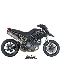 Tłumik SC-Project Oval Titanium / Carbon - Ducati Hypermotard 796 (z parą bocznych owiewek)