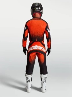 Spodnie cross Alpinestars MX Techstar Swan czerwono-czarne