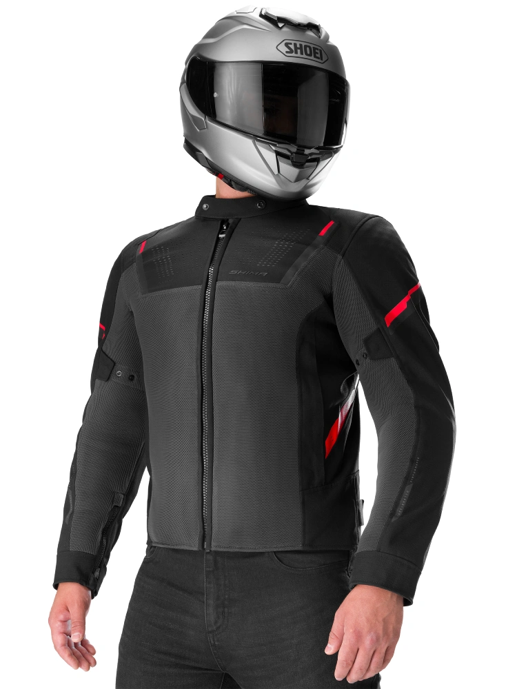 Kurtka motocyklowa tekstylna Shima Rush 3.0 Air G2 szaro-czerwona