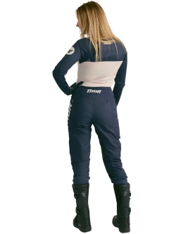 Rękawice cross damskie Thor Ridemode Static niebieskie