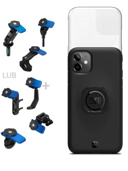 Zestaw na motocykl: etui na telefon iPhone 11 + wodoodporny pokrowiec + mocowanie Quad Lock 