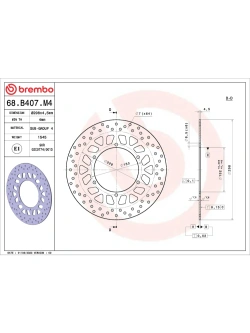 Tarcza Hamulcowa Brembo Serie Oro Fixed Prime Line Yamaha WR 125 X (08-) [śr. 298 mm]
