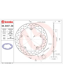 Tarcza Hamulcowa Brembo Serie Oro Fixed Prime Line BMW (wybrane modele) [śr. 305 mm]