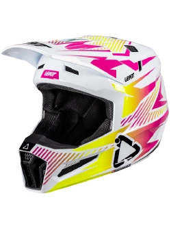 Kask enduro Leatt Moto 3.5 z goglami czarno-biało-żółtymi