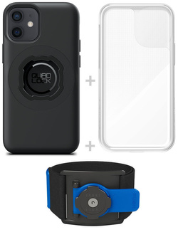 Zestaw do biegania: etui MAG na telefon iPhone 12 mini (magnetyczne) + wodoodporny pokrowiec MAG + opaska sportowa Quad Lock