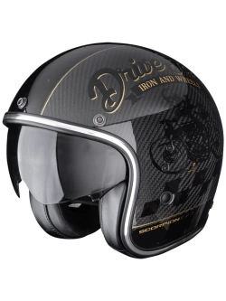 Kask otwarty Scorpion Belfast Evo Carbon Zippy czarno-złoty