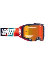 Gogle motocyklowe Leatt Velocity 4.5 z przyciemnianą czerwoną szybką, czerwono-niebieskie