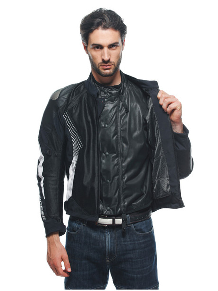 Kurtka motocyklowa tekstylna Dainese Super Rider 2 Absoluteshell czarno-biała